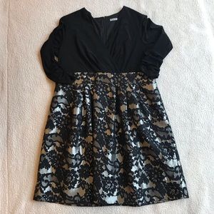 Black & Silver Wrap Front Party Dress by Eliza J.